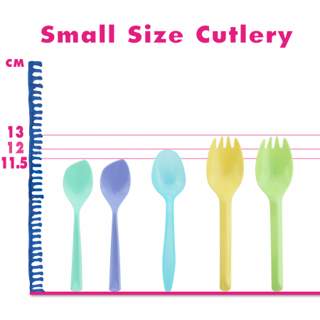 11-13センチの短い柄のプラスチック食器